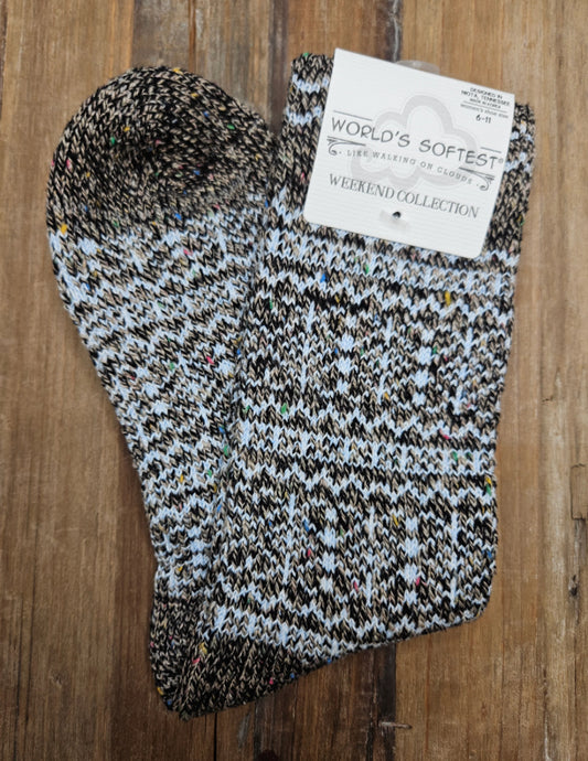 Blue Dark Confetti Socks