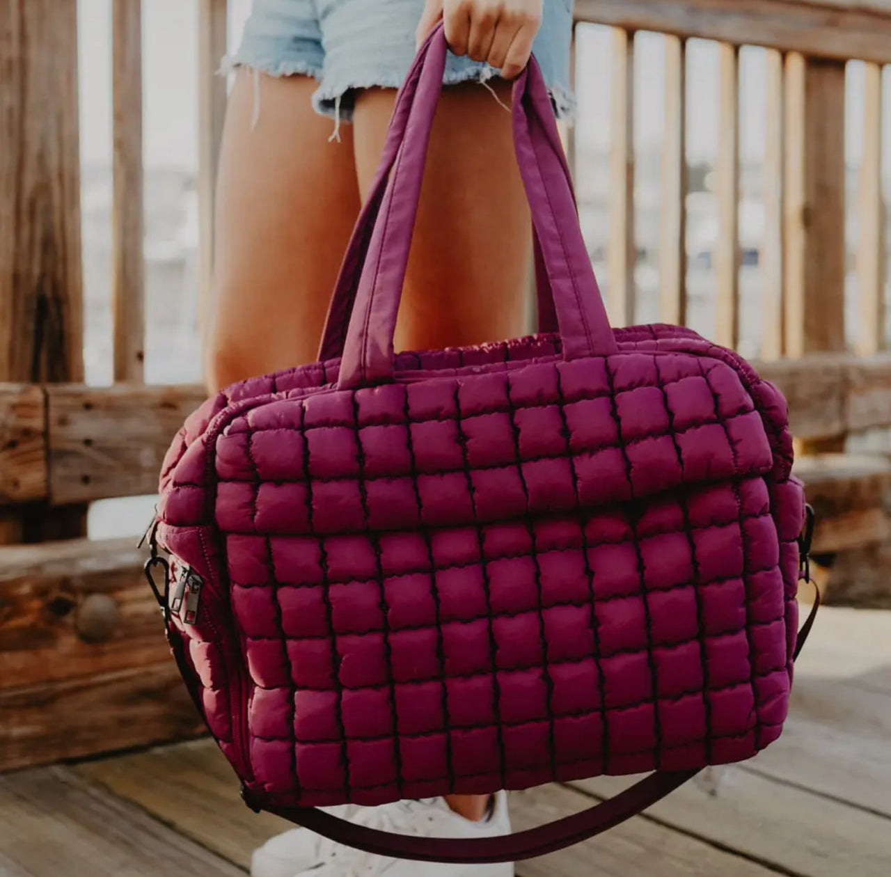 Quilted Duffel Weekender Bag