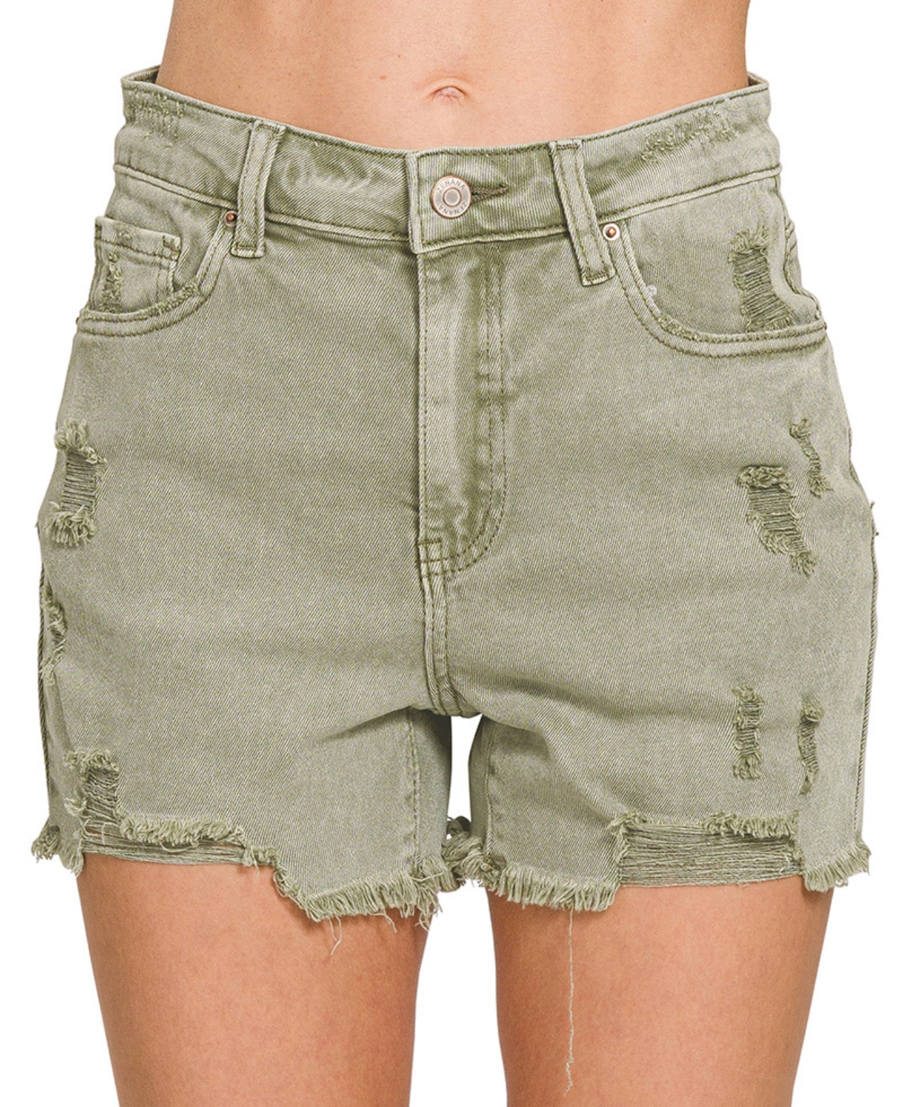 Distressed Raw Hem Shorts