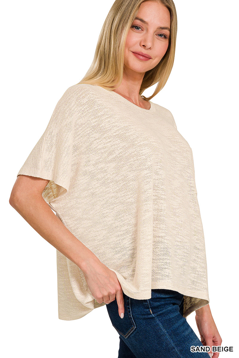 OVERSIZED SLUB HACCI TOP WITH POCKET