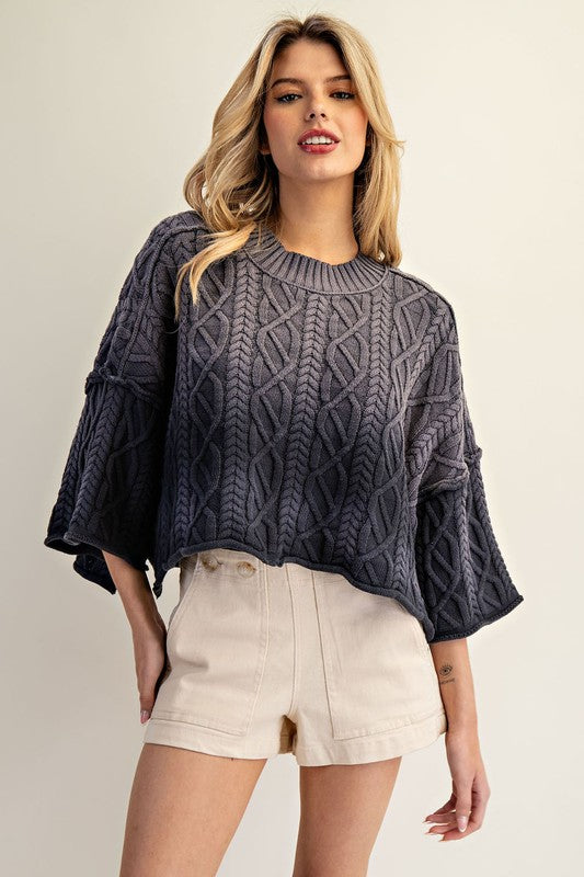 Ombré Cable Knit Sweater