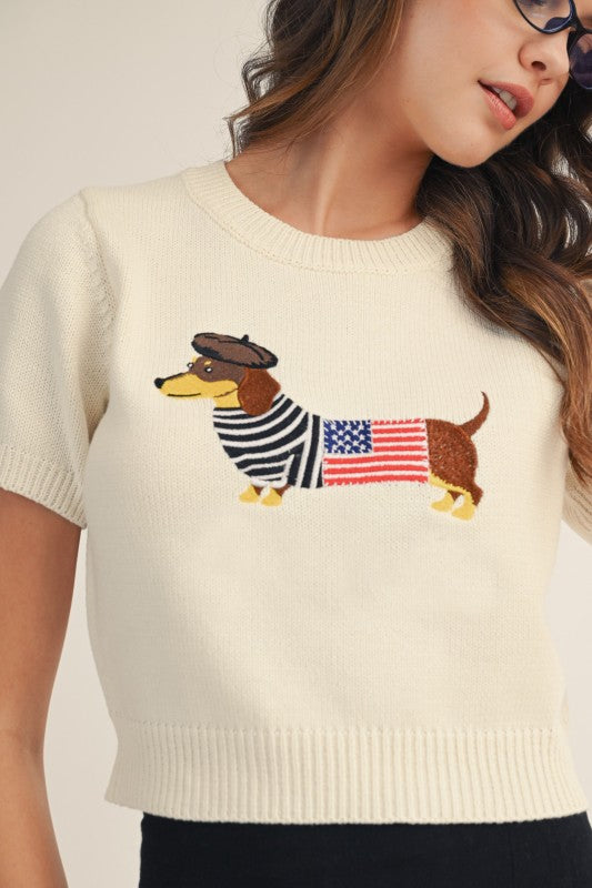 French Dachshund USA Sweater
