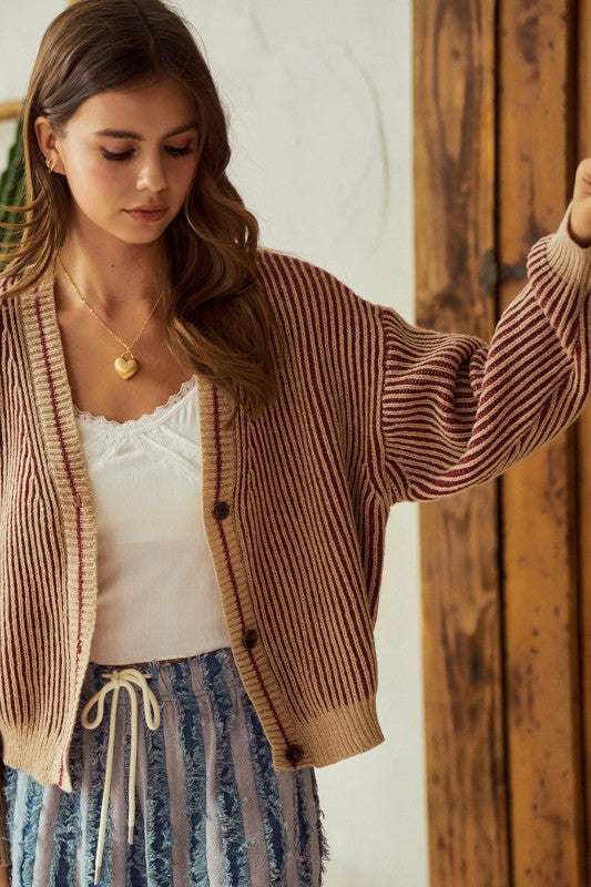 Vintage Striped Cardigan