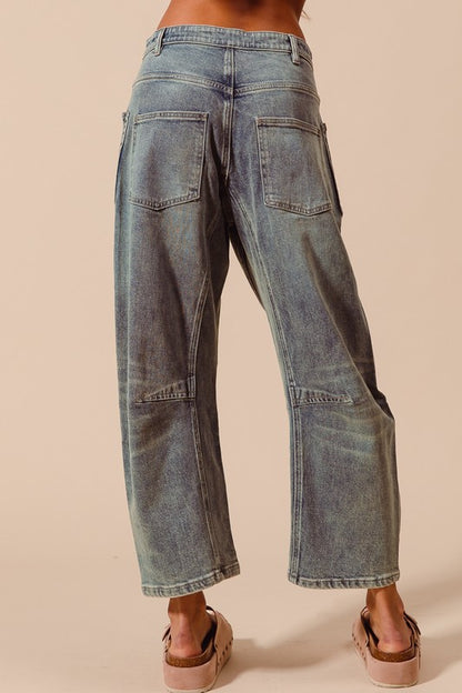 Drawstring Barrel Jeans