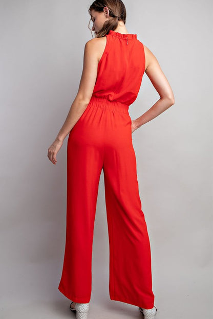 Halter Mock Neck Jumpsuit