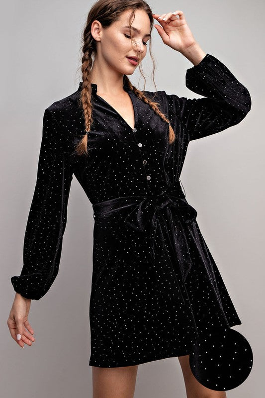 Little Black Rhinestone Dress