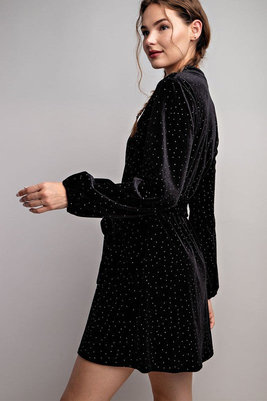 Little Black Rhinestone Dress
