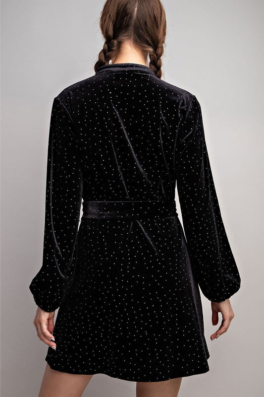 Little Black Rhinestone Dress