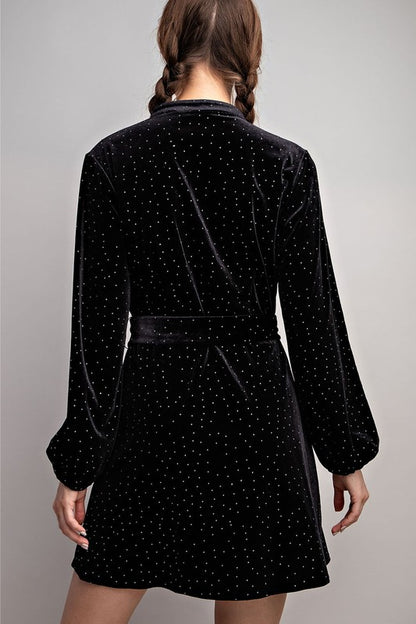 Little Black Rhinestone Dress