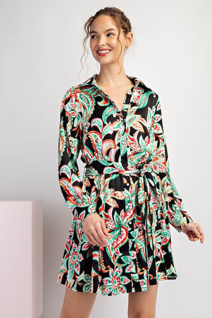 Tie Waist Mini Dress