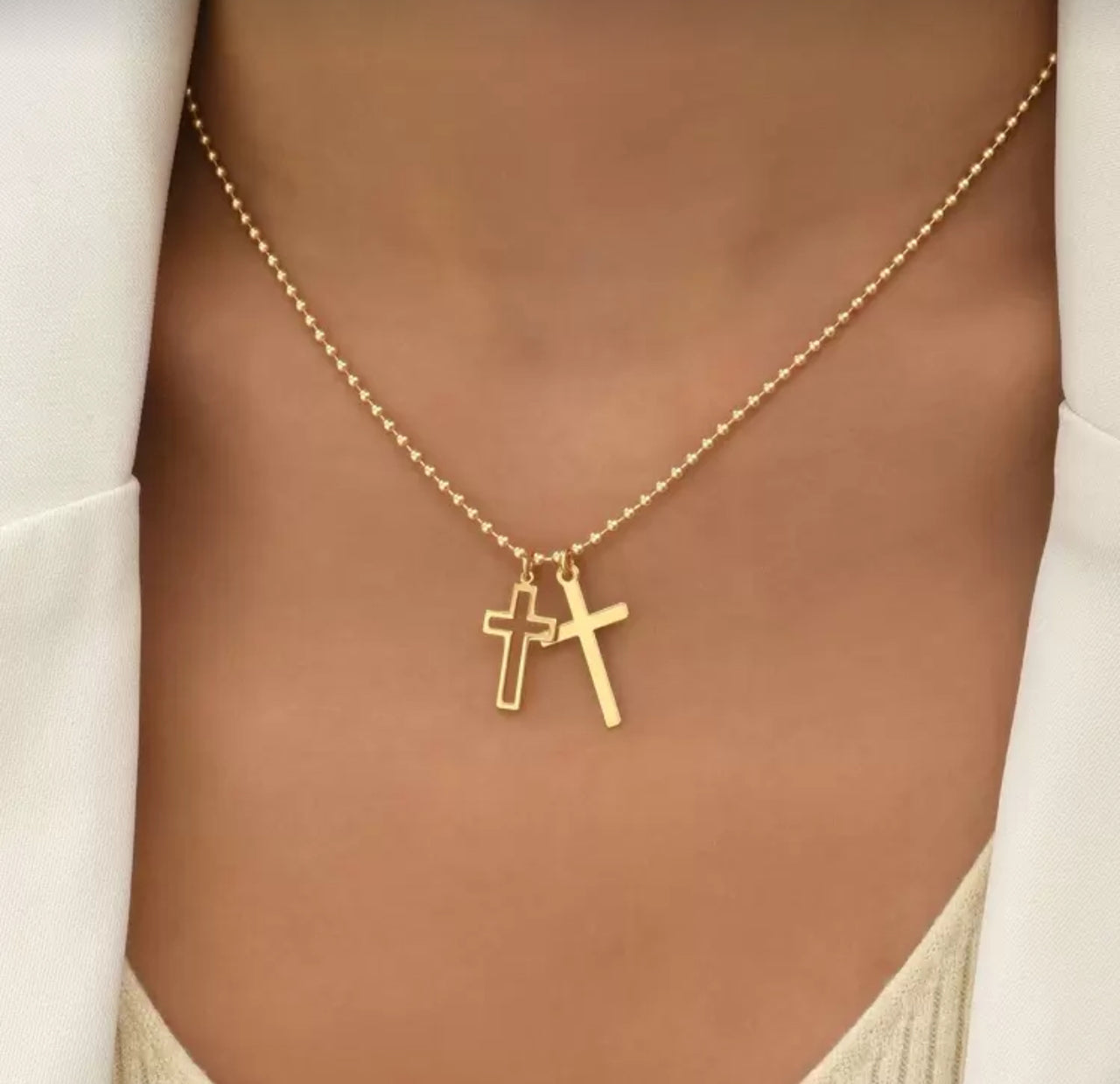 Double Cross Necklace