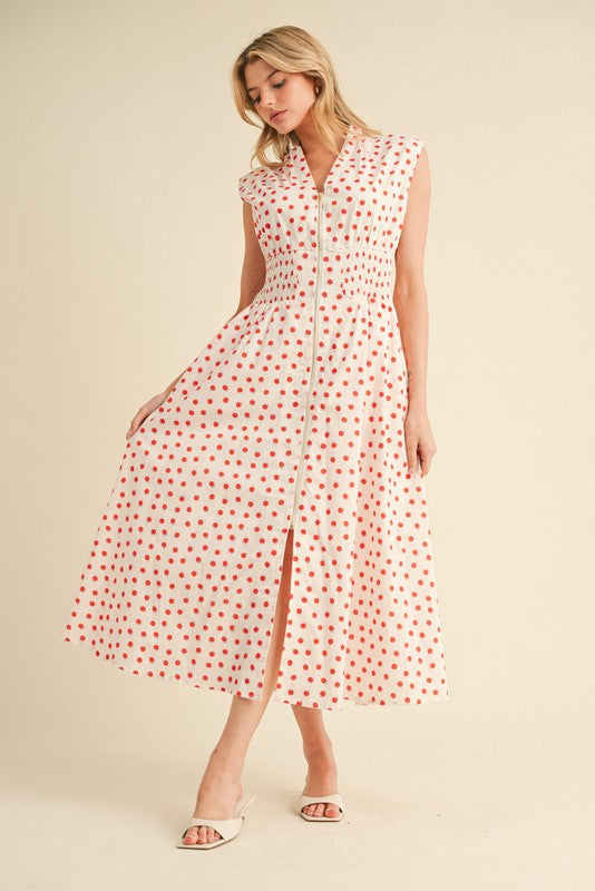 Polka Dot Zipper Dress