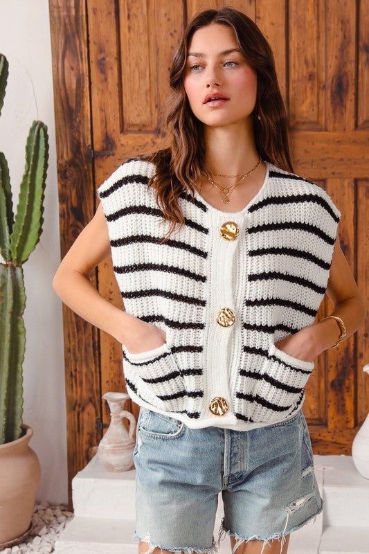 Big Button Sweater Vest