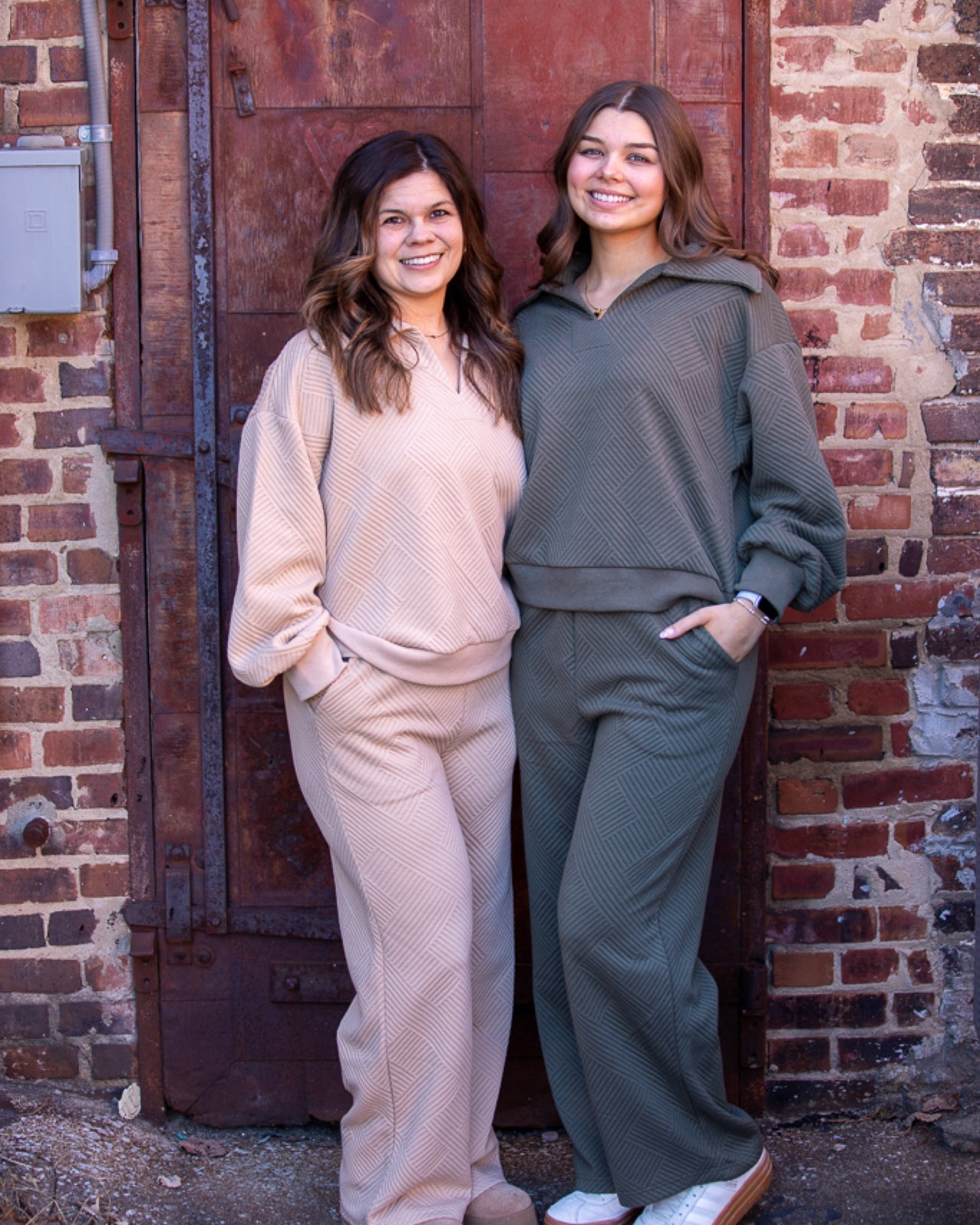 Textured Knit Casual Comfy Top & Pants Set