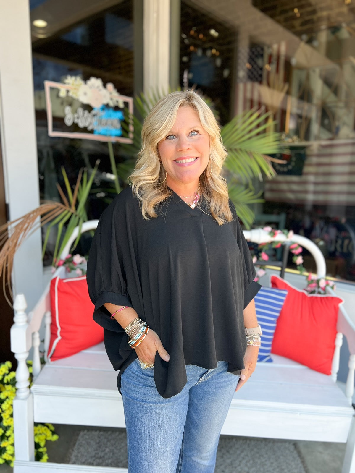Woven Airflow Puff Top