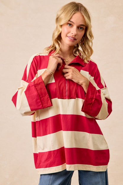 Bama Striped Gameday Top