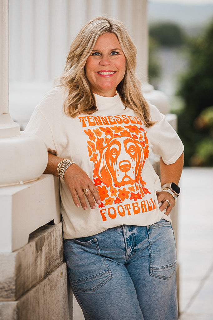 Orange Daisy Smokey Tee