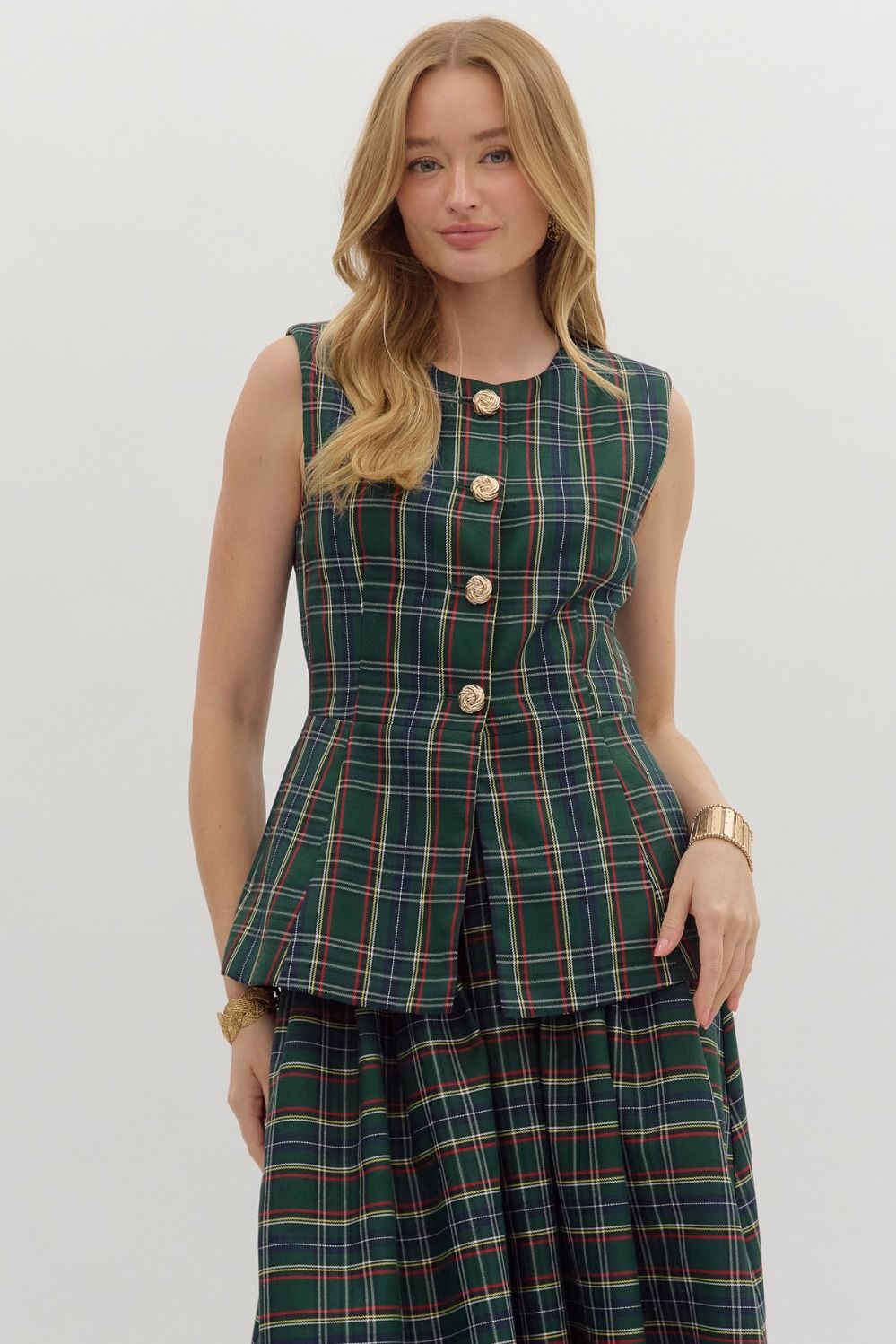 Green Plaid Vest