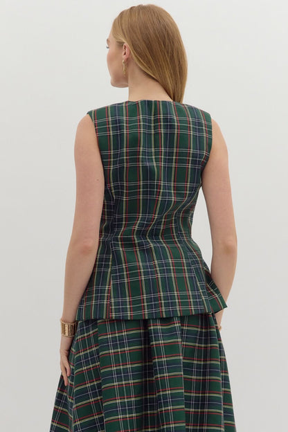 Green Plaid Vest