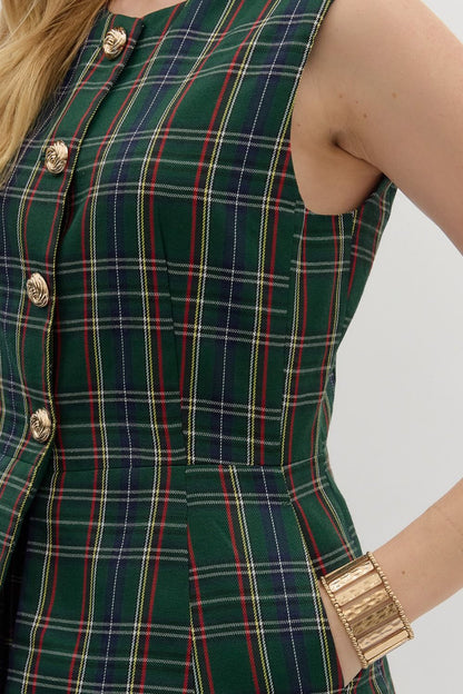 Green Plaid Vest