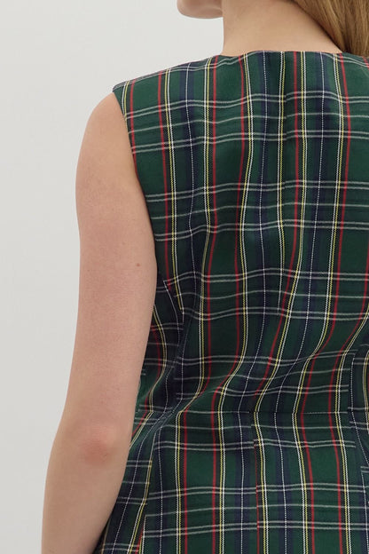 Green Plaid Vest