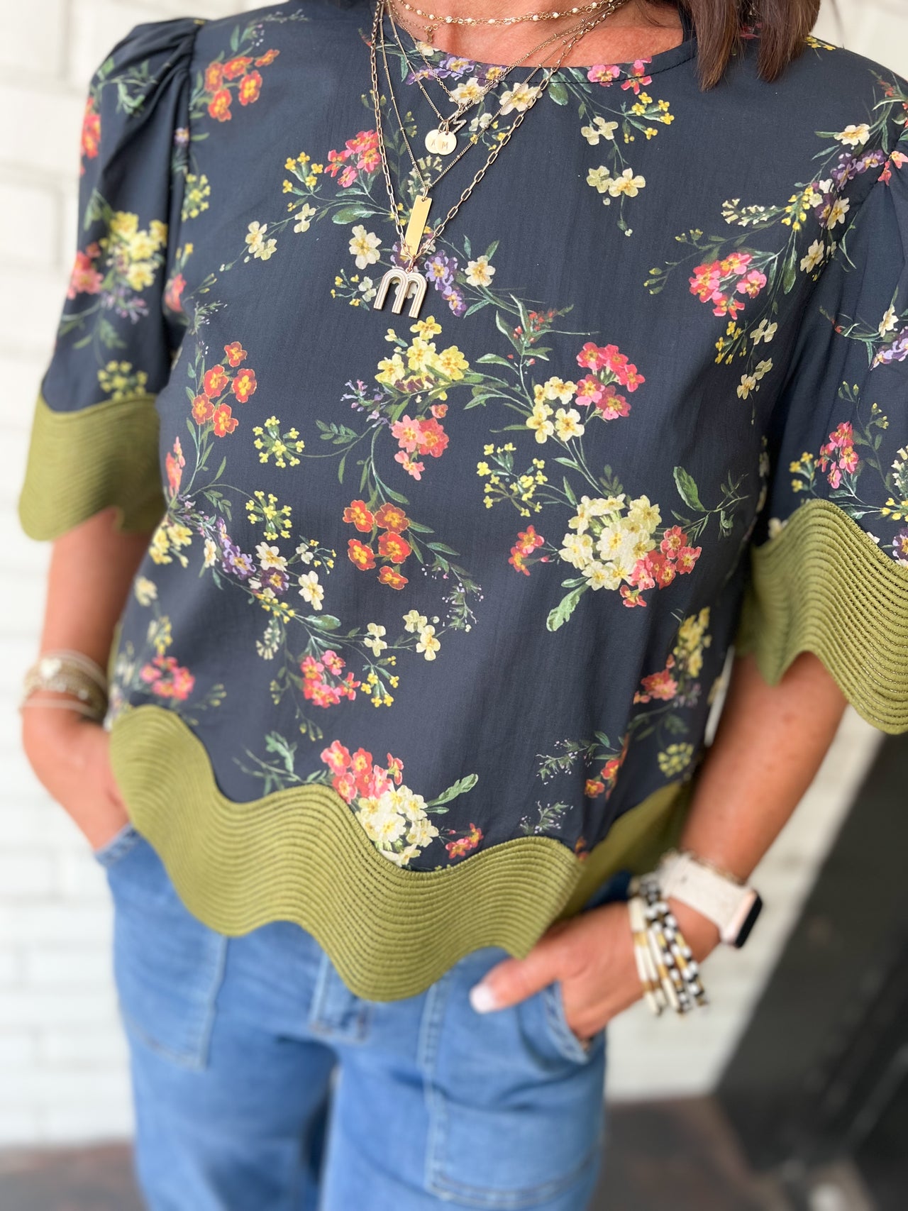 Floral Rick Rack Top