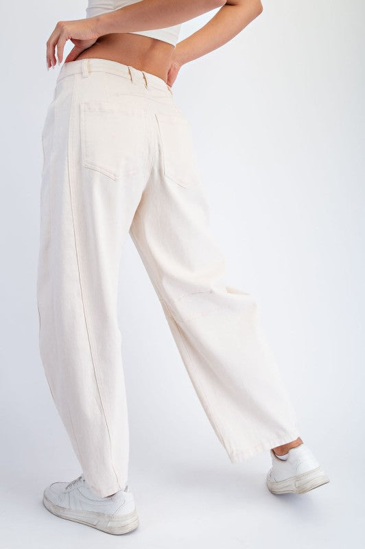 Cotton Twill Barrel Pants