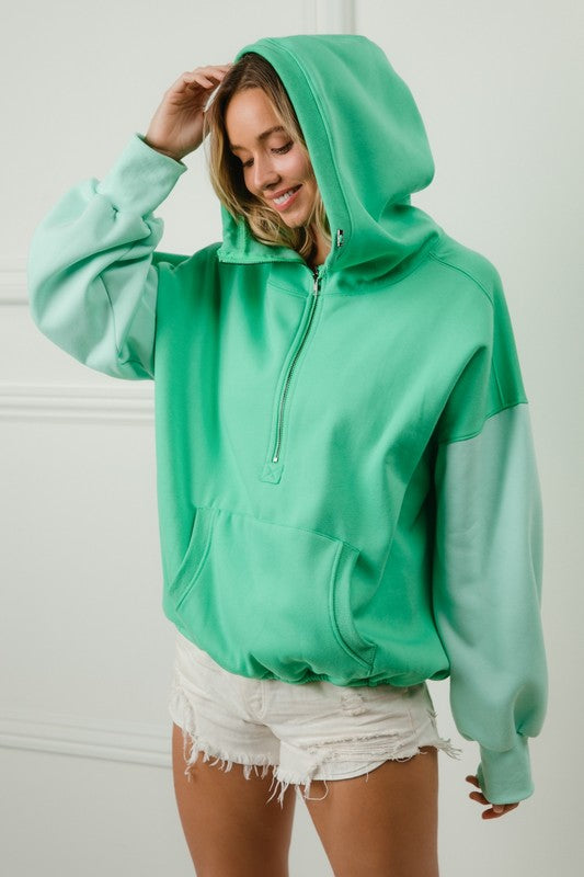 Color Block Stitch Hoodie