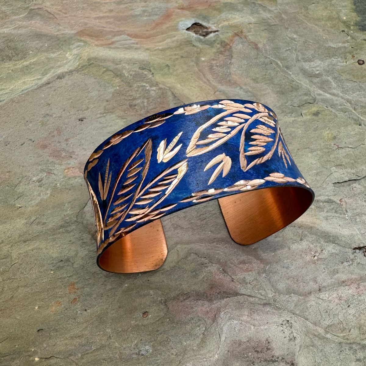 Indigo Leaf Cuff