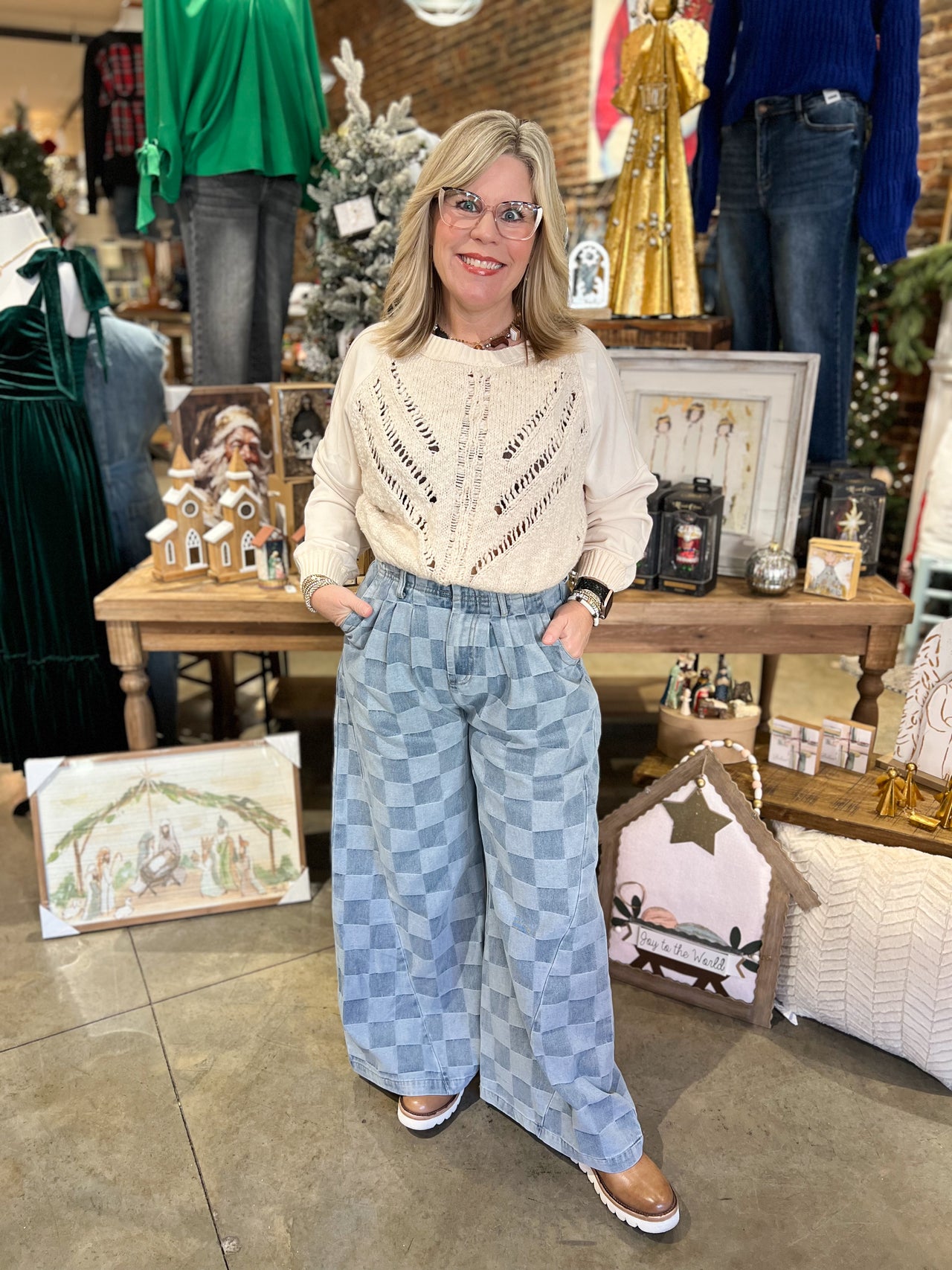 Checker Wide Pants