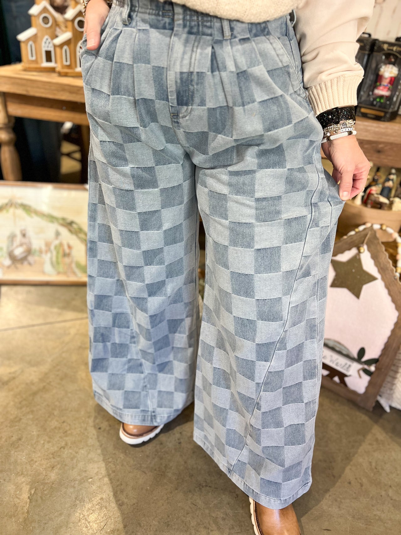 Checker Wide Pants