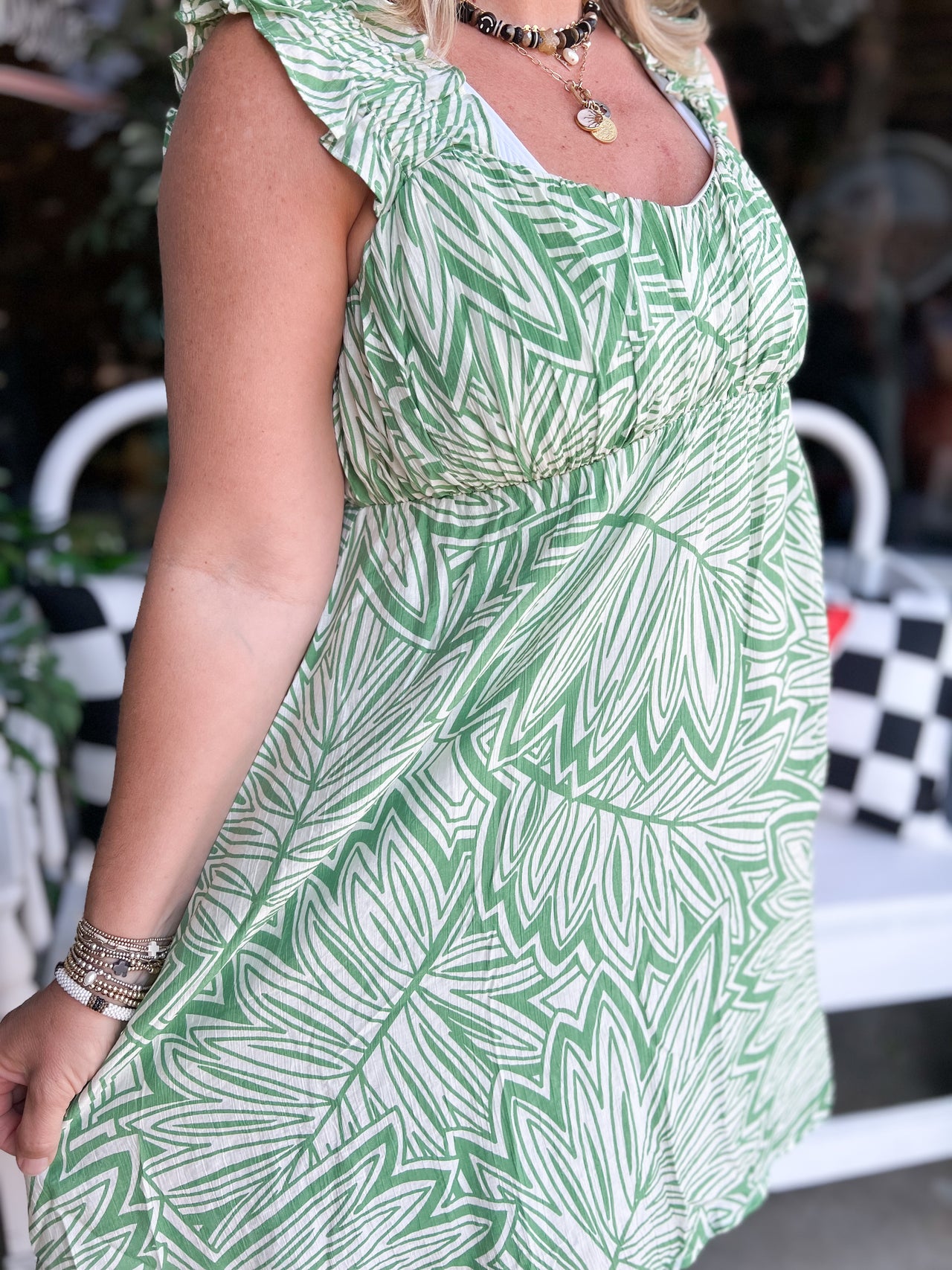 Green Palm Leaf Dress