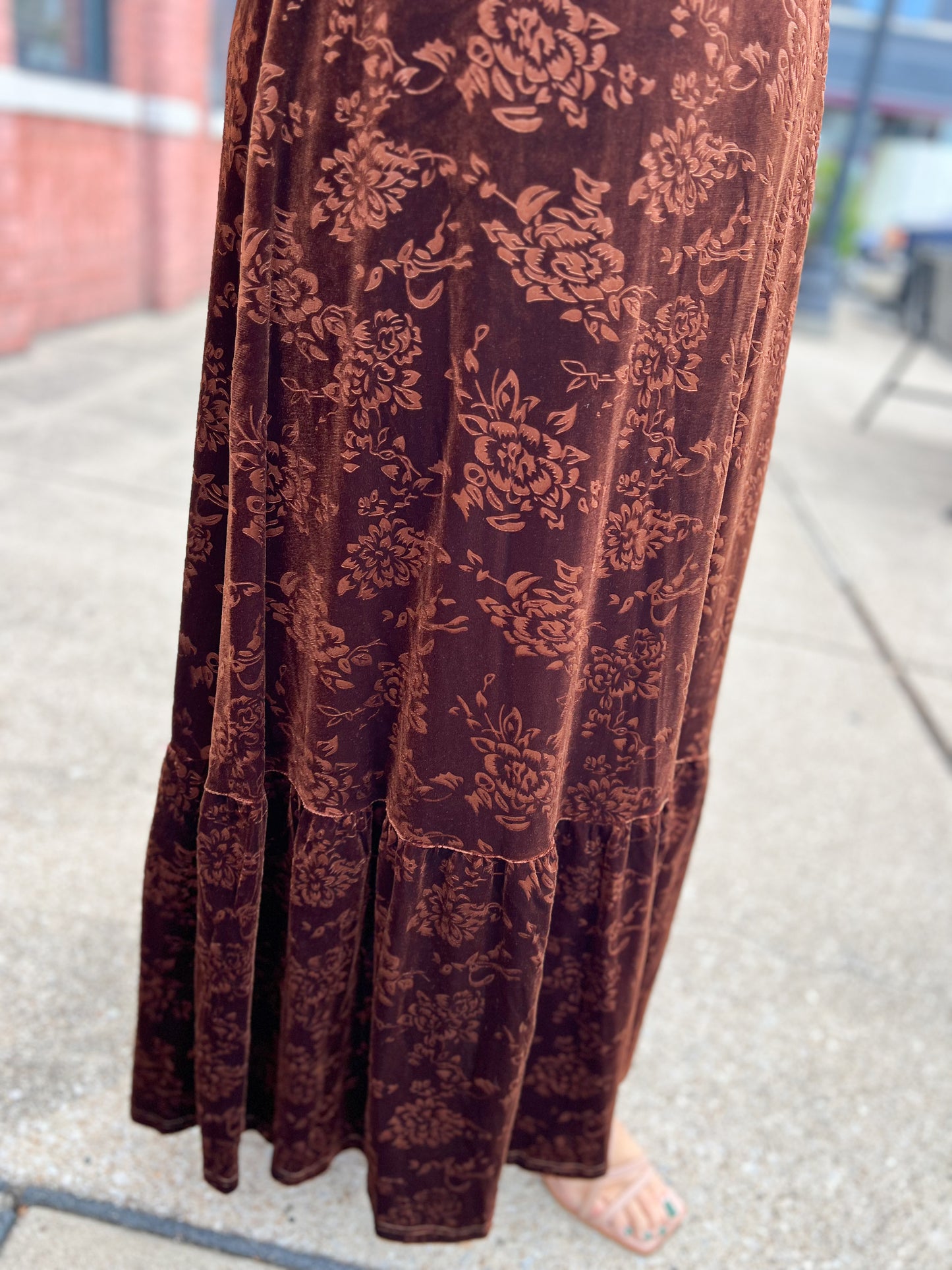 Velvet Embossed Maxi Dress