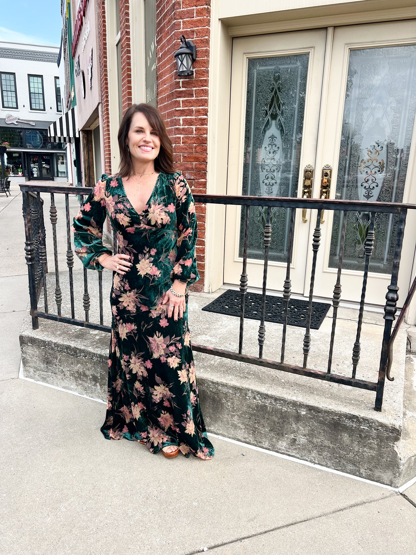Floral Burnout Velvet Dress