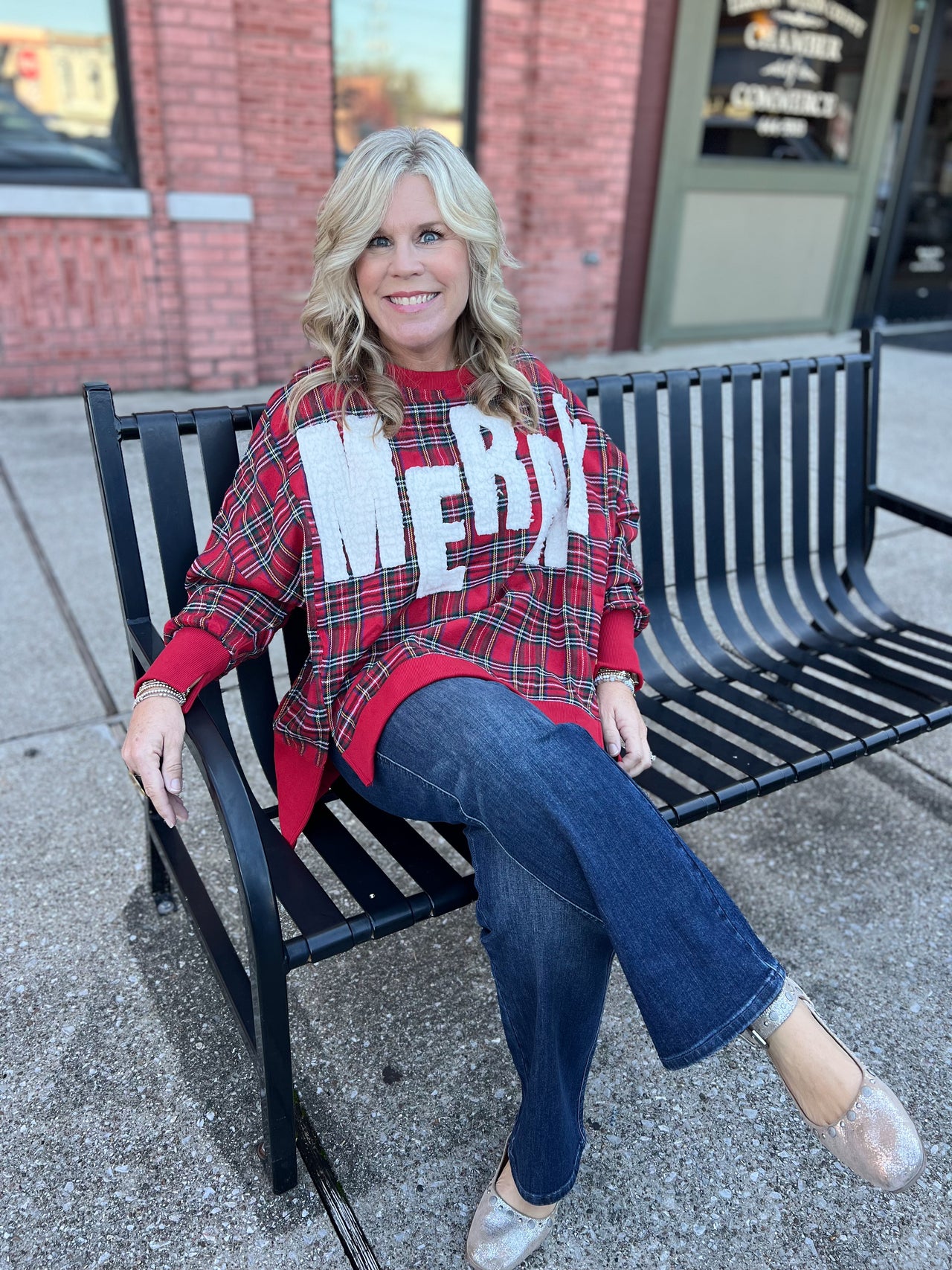 Merry Letters Patch Sweatshirt