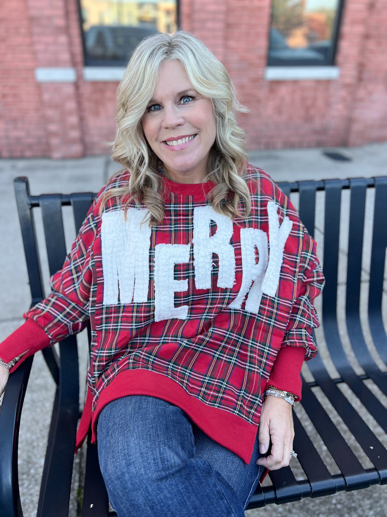 Merry Letters Patch Sweatshirt