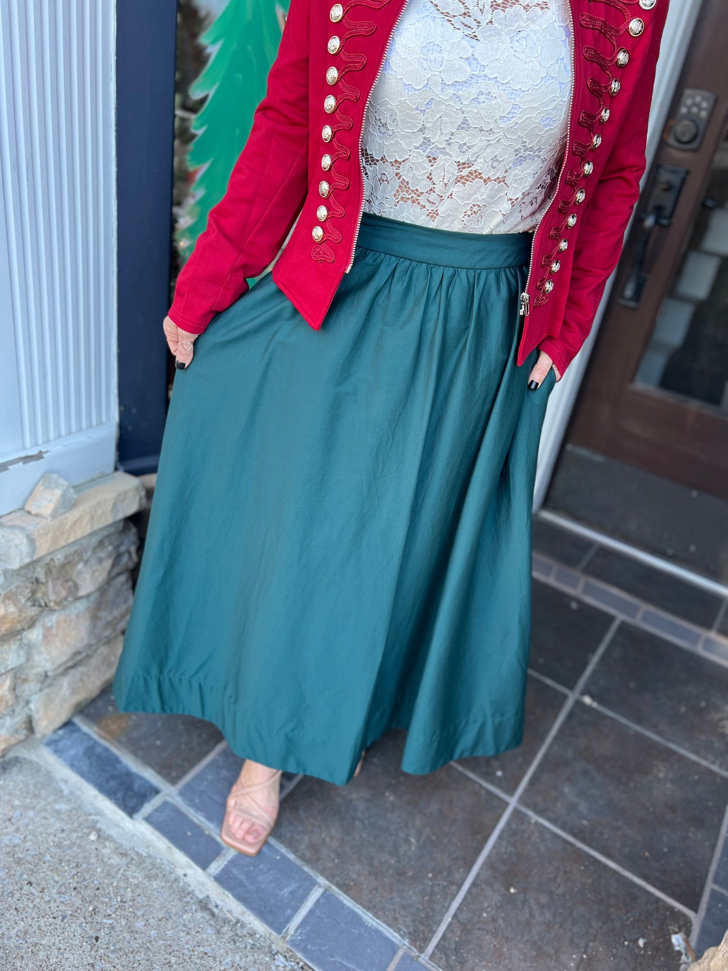 Solid Midi Skirt