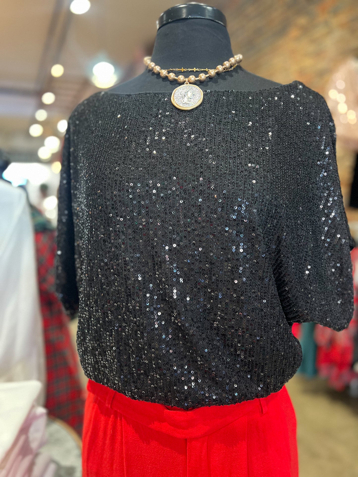 Glitter Wide Neck