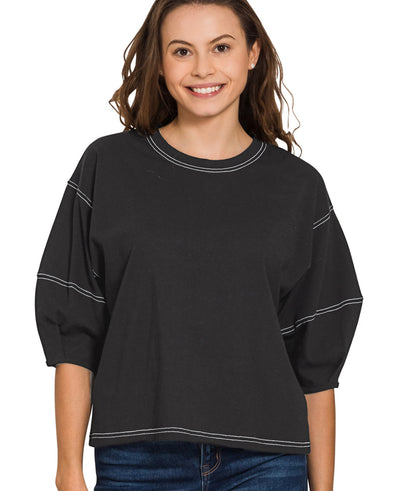 3/4 Balloon Sleeve Top