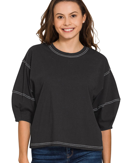 3/4 Balloon Sleeve Top