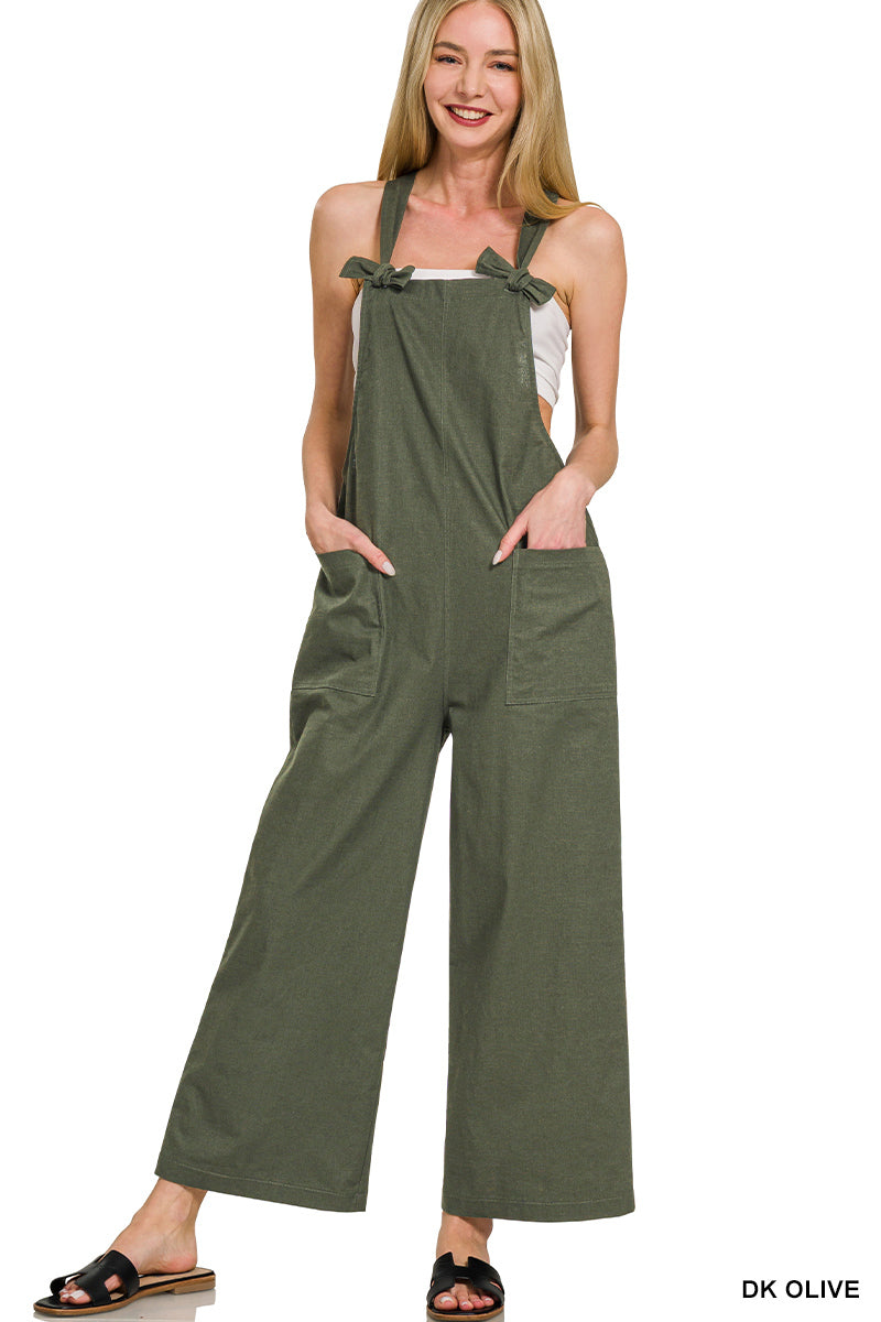 Woven Knot Strap Overalls