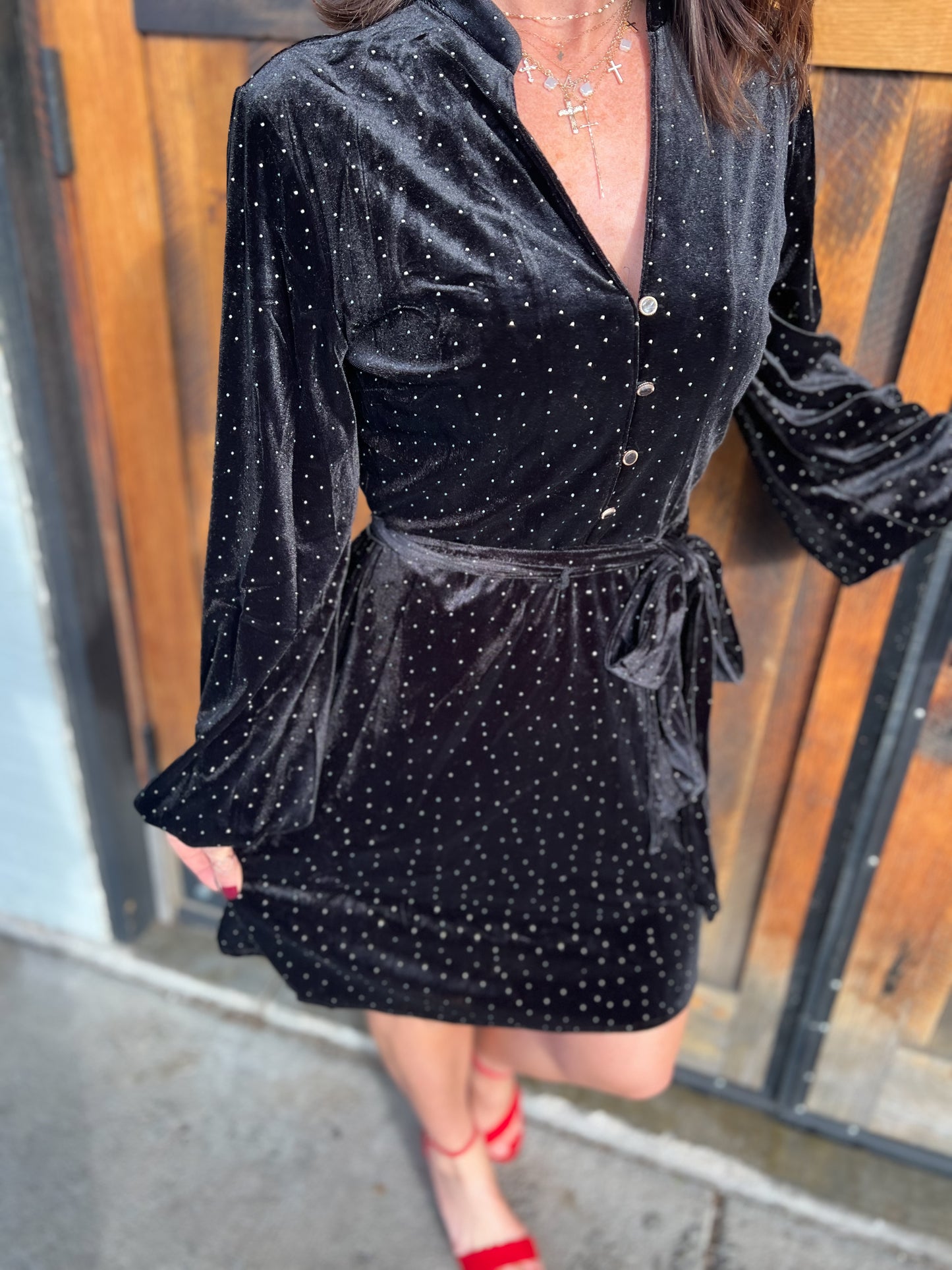 Little Black Rhinestone Dress