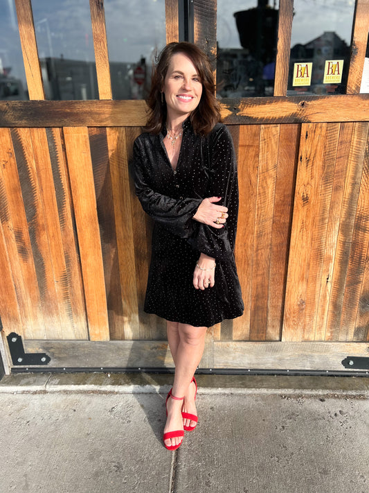 Little Black Rhinestone Dress