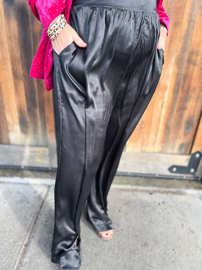 Flowy Satin Wide Leg Pants