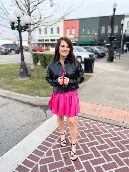 Cropped Leather Jacket