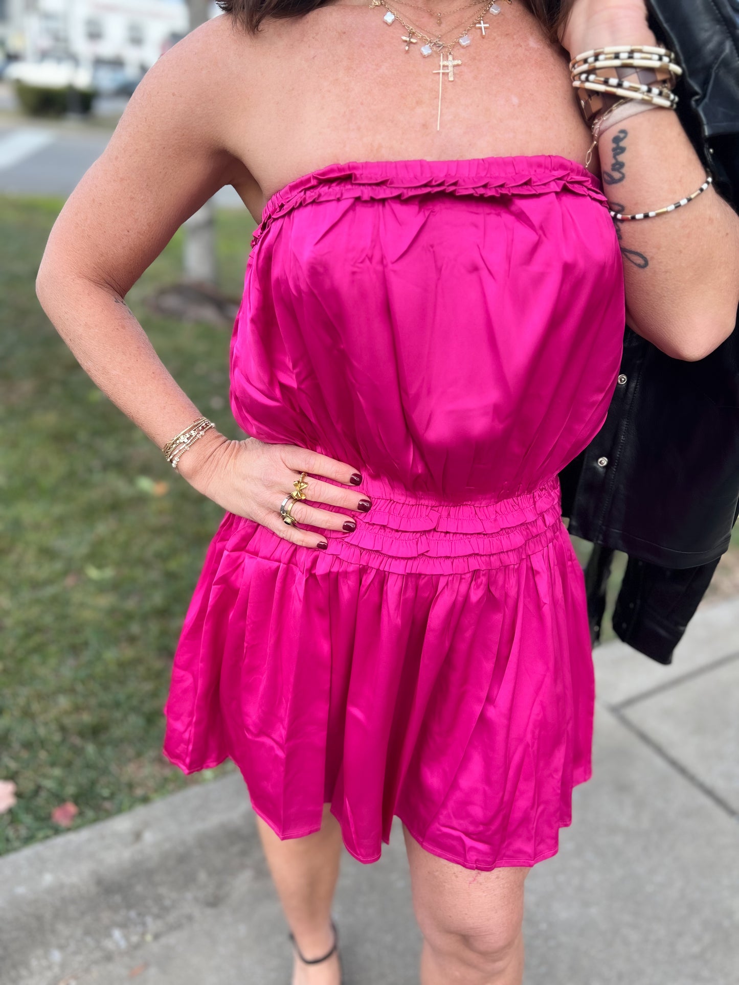 Open Shoulder Detail Dress