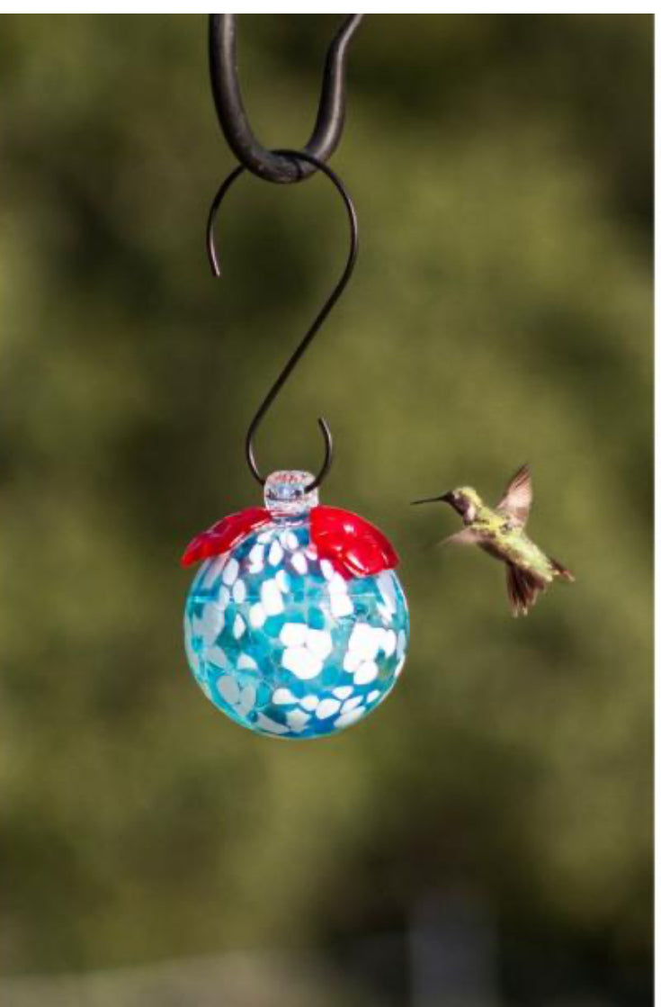 Glass Hummingbird Feeder