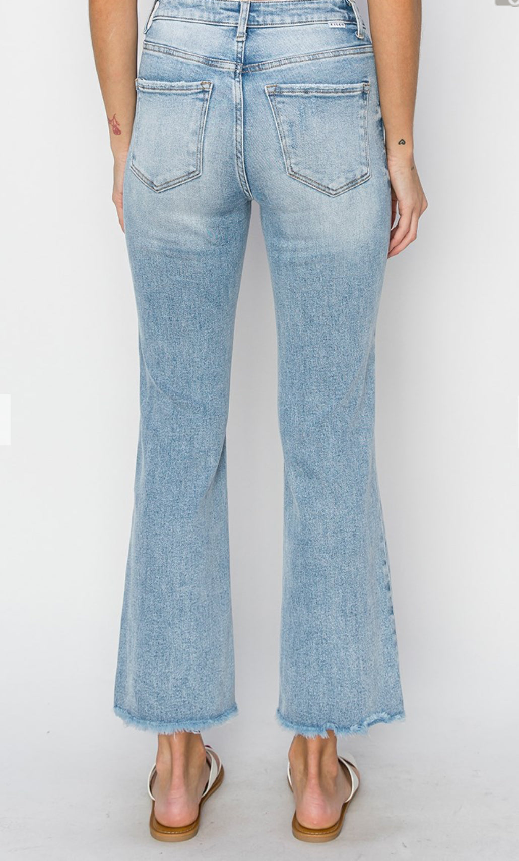 High Rise Crop Straight Jeans