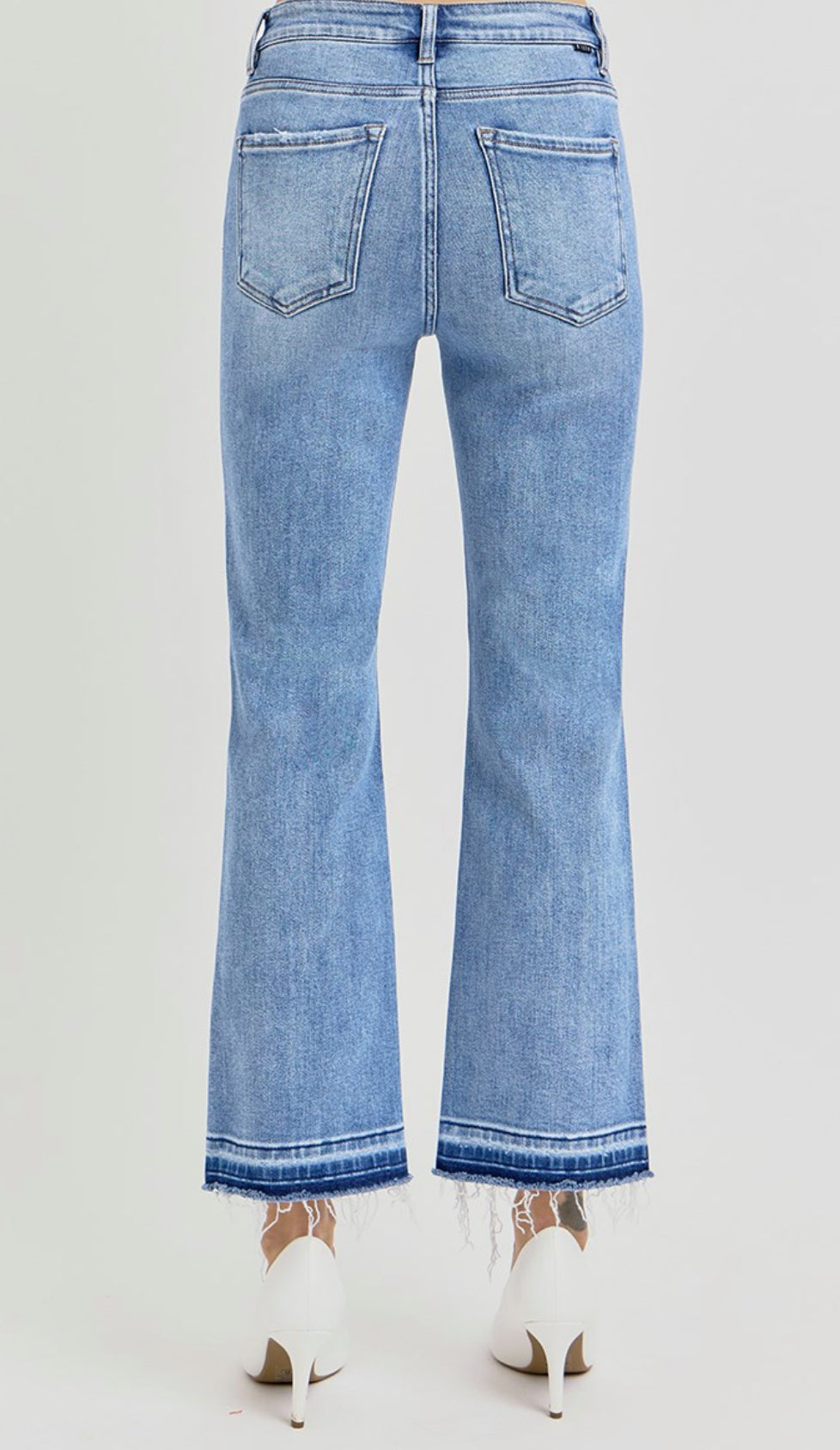 Crop Straight Shadow Hem Jeans High Rise