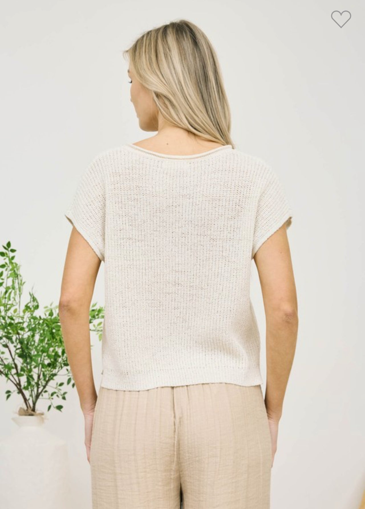 Creamy Split Neck Sweater